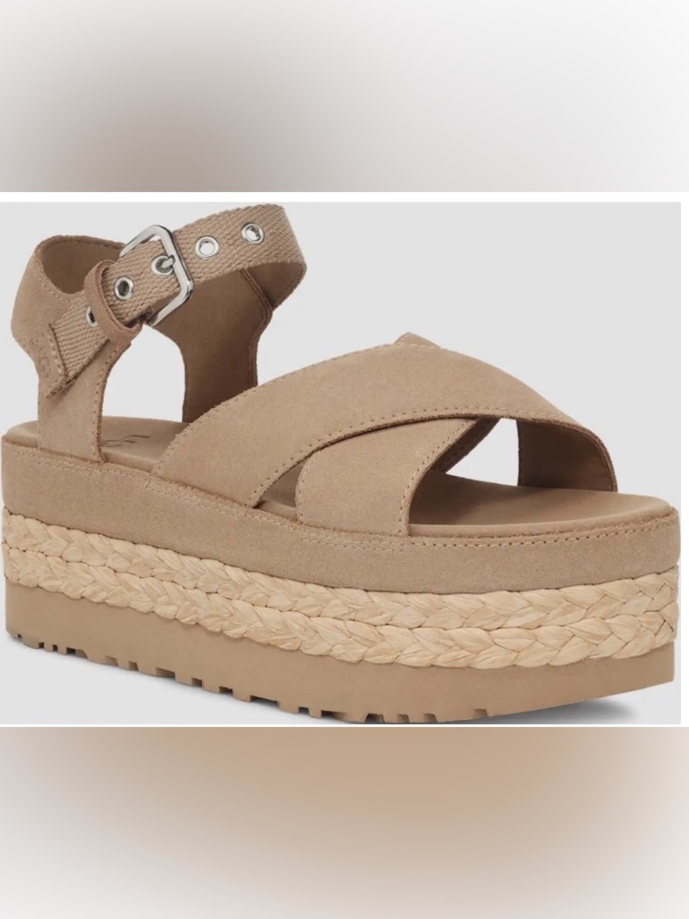 UGG Aubrey Ankle Sand Platform Espadrille Sandals (NIB)